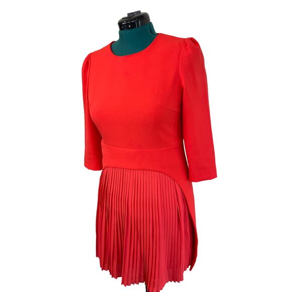 CC&DD Red Pleated Dress, Size M - Picture 1 of 7